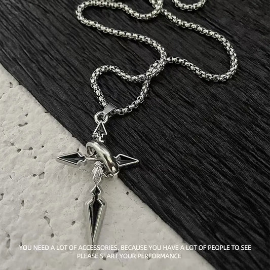 Titanium steel necklace, crafted with an electroplating process, fade-resistant and hypoallergenic.