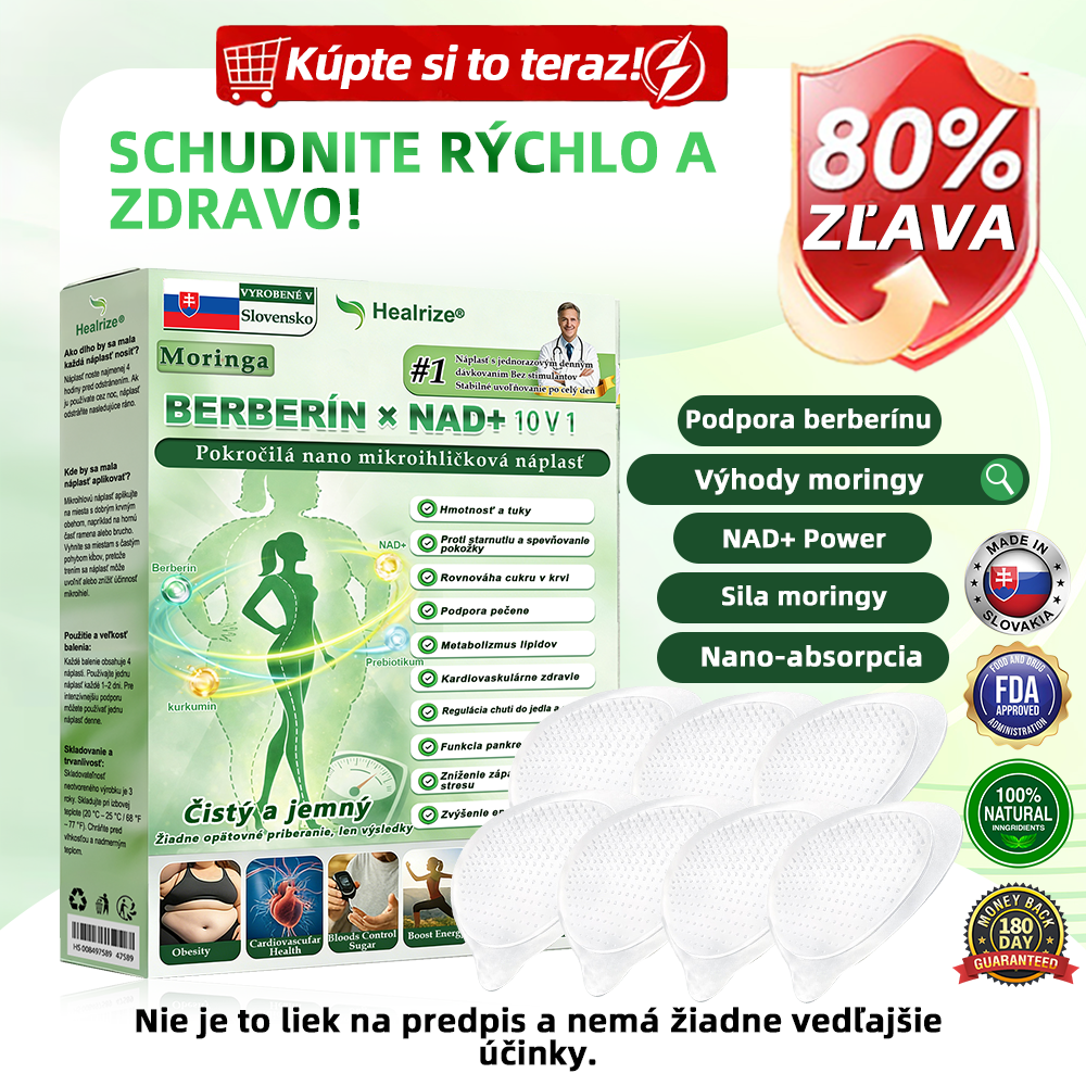 🇸🇰 𝑶𝒇𝒊𝒄𝒊á𝒍𝒏𝒚 𝒐𝒃𝒄𝒉𝒐𝒅 | 💖🎗Healrize® Moringa · Berberine × NAD+ 10-in-1 Pokročilá nano mikroihličková náplas🔴